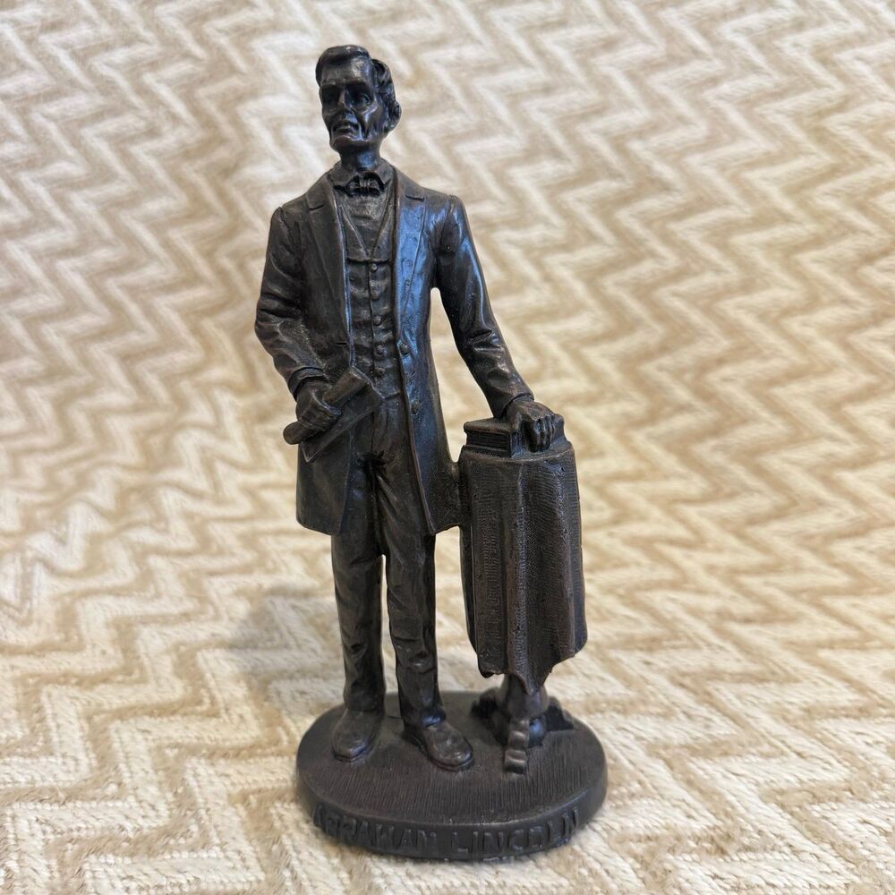 Vintage Abraham Lincoln Resin Statue Figure 7”
